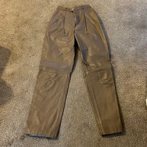 Genuine lined leather pants, size 6 beige. Just needs a little glue for the hem.